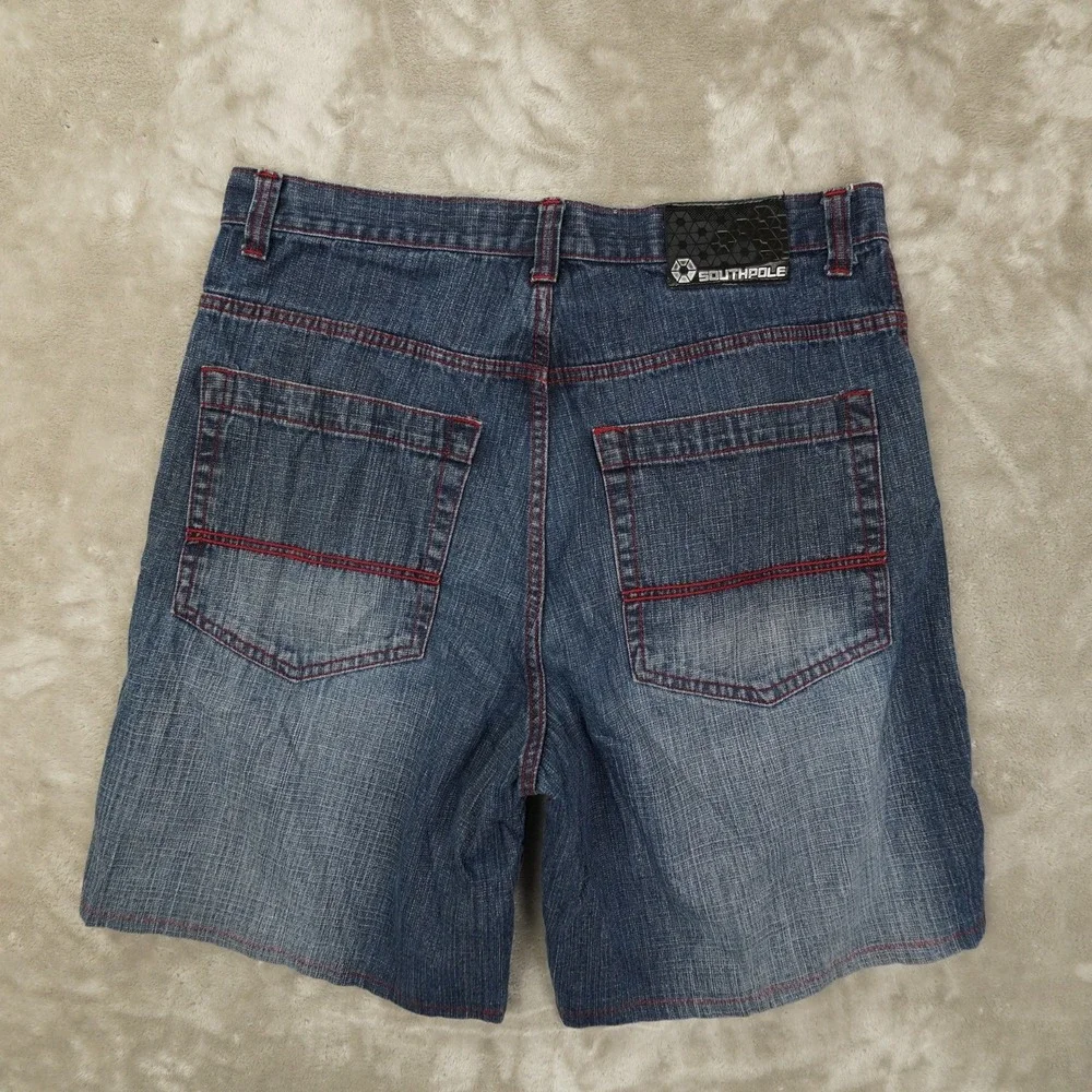 Southpole Vintage Y2K Dark Wash Denim Shorts Mens 38 Blue Skate Grunge Streetwea